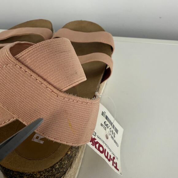 NWT Report Womens Strappy Stretch Open Toe Espadrille Platform Tan Sandals 7 - Picture 7 of 8